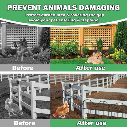 30 Pack Decorative Garden Fence, 17 in(H) x 31 ft(L) Arched Metal No Dig Fence, Ground Stake Animal Barrier Fence for Rabbit Dog, Outdoor Decor for Yard & Patio, Flower Bed Edging