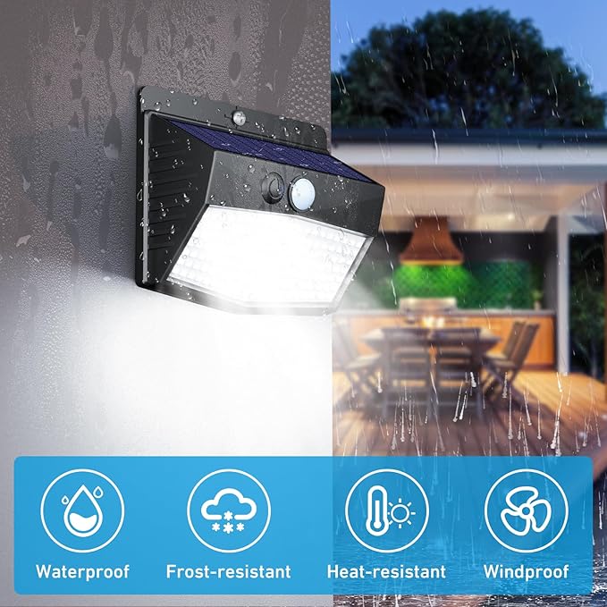 Peasur 20 Packs Solar Outdoor Lights Motion Sensor Solar Security Light Waterproof with 3 Lighting Modes Solar Powered Wall Lights Outside for Garden Fence Yard
