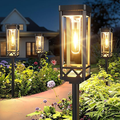 KOOPER Taller Solar Pathway Lights Outdoor, 6 Pack Upgraded Brighter Solar Garden Lights Solar Powered, Up To 15 Hours Outdoor Solar Lights for Yard Landscape Lighting Path Walkway Driveway Sidewalk