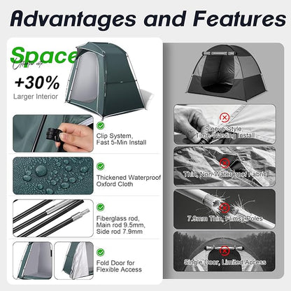 Bike Storage Tent Outdoor, Waterproof Bicycle Shed for 4-5 Bikes, PU4000 210D Oxford, Fiberglass Frame, Rain-Blocking Awning Design, Outdoor Storage for Bikes, Lawn Mower, Garden Tools Green