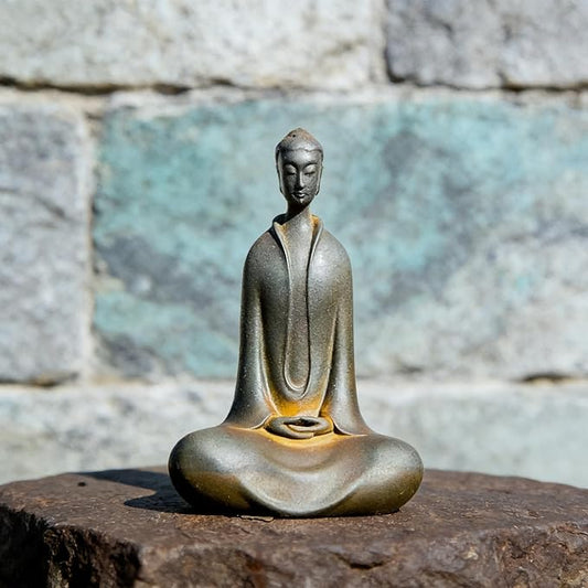 Buddha Statue - Zen Garden & Home Decor，Spiritual Meditation & Office Gift | Weather-resistant copper, ideal for zen garden, patio, study room, living room & meditation