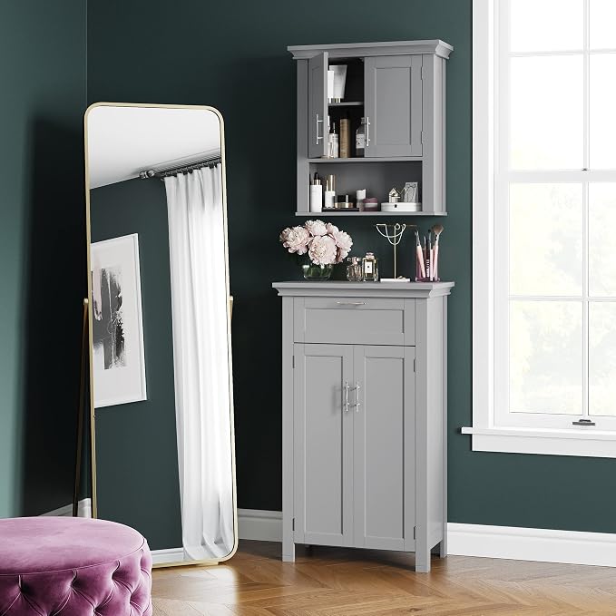 RiverRidge Somerset Two-Door Floor Cabinet, Gray