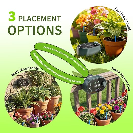 Automatic Plant Waterer Indoor 8W,Self Watering System for 30 Potted Plants, IP54 Waterproof Drip Irrigation System Device Kit,Programmable Water Timer with Smart Humidity Detection