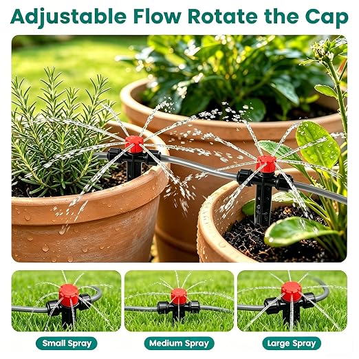 240FT Quick-Connect Drip Irrigation System Garden Watering System | 1/4" & 1/2" Fast-Lock Tubing, Adjustable Nozzles Emitters for Outdoor Raised Garden Beds,Greenhouse, Lawn, Patio