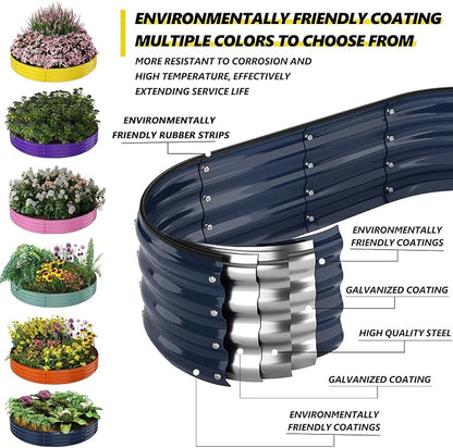 ZFHgarden Galvanized Metal Planter Round Raised Garden Bed Kit for Gardening Outdoor，3x3x1ft Grow Garden Box Raised Flower Bed，Round Galvanized Planter Outdoor Large Metal Fire Pit Ring