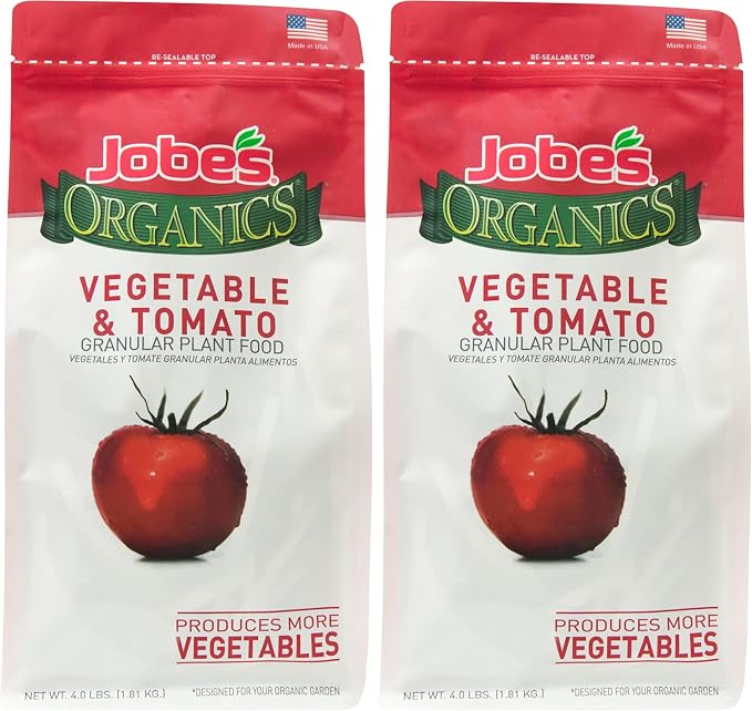Jobe's Organics Granular Garden Fertilizer | For Vegetables & Tomatoes | 4 lbs Bag | Pack of 2