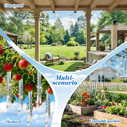 ZYNERY 15PCS Bird Deterrents for Outside Patio, Pigeon Deterrents for Outside, 3D Reflection Effectcaring Away Bird Repellent Devices Outdoor, Garden Wind Spinners Outdoor Decor, Yard Decorations