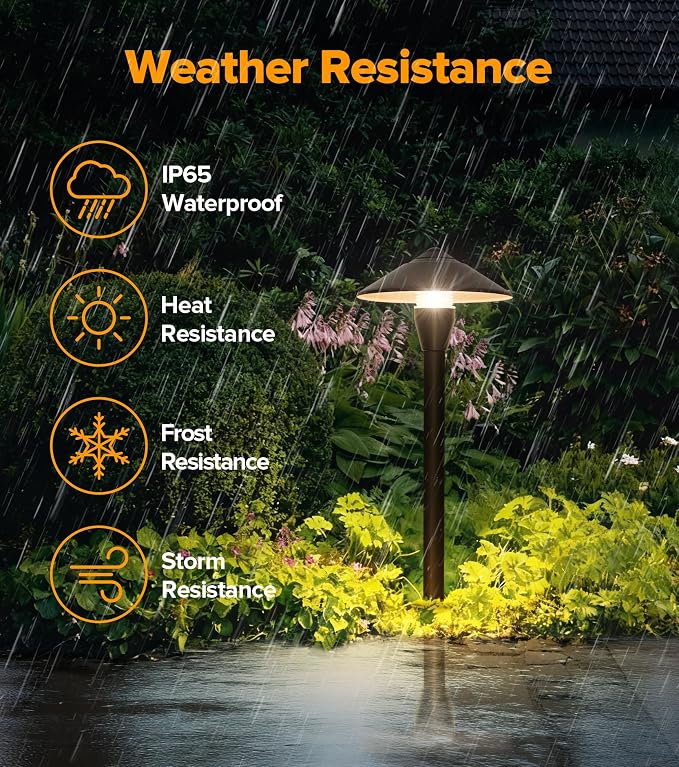 LUTEC 12V Low Voltage Pathway Lights, Die-cast Aluminum Pathway Lights with Connectors，IP65 Waterproof Outdoor Landscape Lighting, 3W 240LM Warm White 3000K for Path, Yard, Garden, 2 Pack