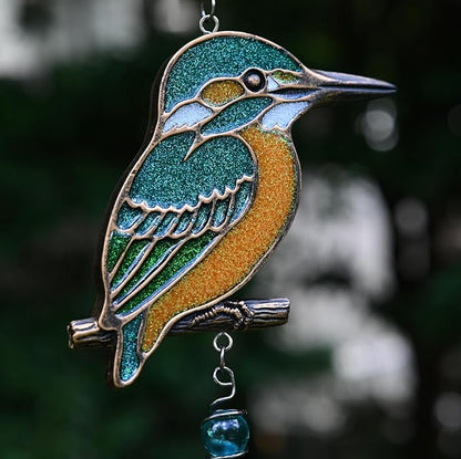 Wind Chimes - Wind Chimes for Outside Deep Tone 32 inches 5 Aluminum Tubes, Birthday, Memorial, Gifts for Mom, Grandma, Daughter, Decoration for Home, Garden, Patio, Backyard (32" Kingfisher)