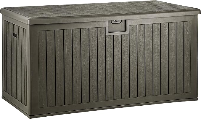 YITAHOME XXL 230 Gallon Large Deck Box | Outdoor Storage for Patio Furniture Cushions,Garden Tools with Flexible Divider,Waterproof,Lockable (Light Brown)