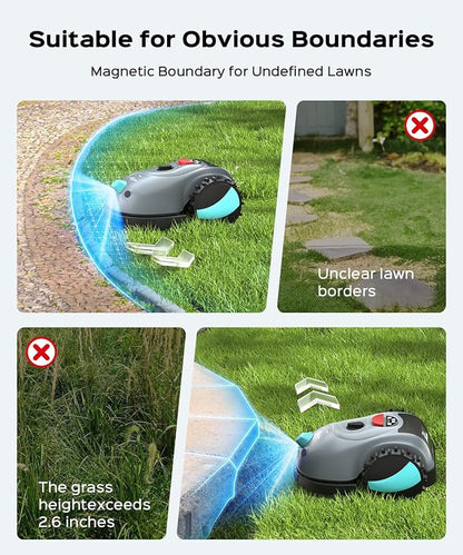 YARDCARE V100 Robot Lawn Mower with HD Vision Navigation, Smart Obstacle Detection, Collision Sensors, Adjustable Cutting Height, Low-Noise Operation—Perfect for Small Lawns up to 1,600 sq ft.