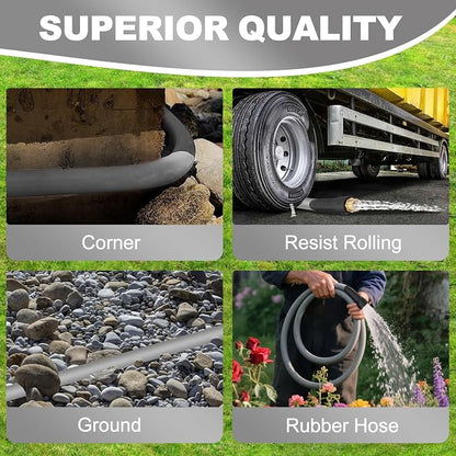 YOTOO Heavy Duty Hybrid Short Garden Hose, Lead in Water Hose 5/8-Inch by 6-Feet 150 PSI, Kink Resistant, All-Weather Flexible with Swivel Grip Handle and 3/4" GHT Solid Brass Fittings, Gray