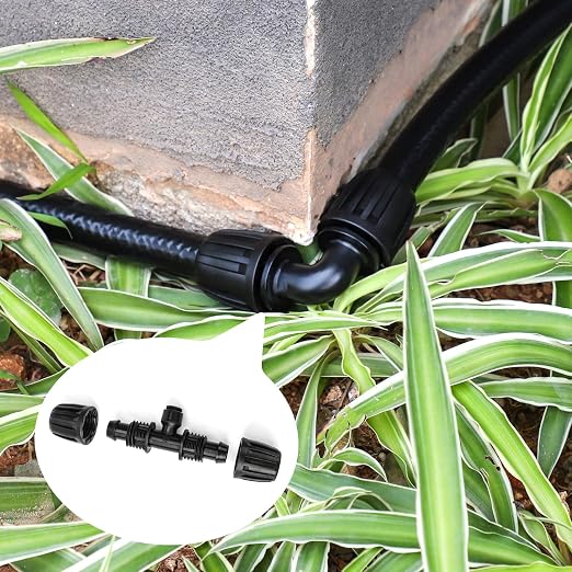 MIXC 1/2 Inch Drip Irrigation Fittings Barbed Elbow 6 Pack | Anti-Drop, Twist Lock Design, 1/2" ID X 0.67" OD, Fits 1/2'' Irrigation Tubing, Anti-Leak, for Raised Beds Irrigation System