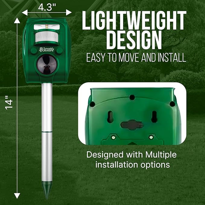 New 2026 Solar Deer Repellent Device Outdoor – Solar Animal Repeller for Outside – Rainproof Solar Rodent Repellent – Outdoor Animal Deterrent for Deers, Cats, Dogs, Mice, Birds