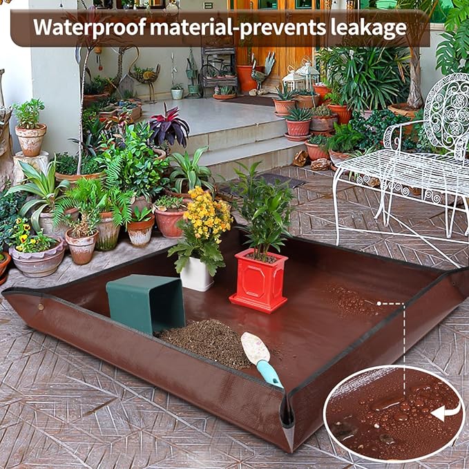 39.5" x 39.5" Extra Large Potting Mat for Indoor Plants Transplanting and Dirt Control Gardening Gifts for Plant Lovers