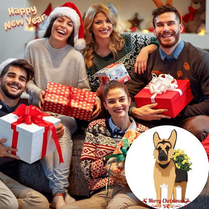 German Shepherd Dog Planter Pots, 9.45x 5.51 x 13.82 Inches | Dog Flower Pot, Cute Animal Shaped Plant Pot, Gifts for Women & Pet Lovers, Indoor Outdoor Garden Home Office Decor