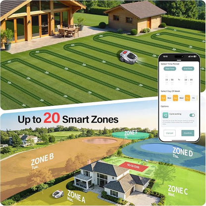 GS Robot Lawn Mower, Perimeter Wire Free RTK+ AI Vision Robotic Lawnmower for 0.25 Arce, Zero-Edge Cutting, Automated Mapping, APP Control, 3D Obstacle Avoidance, 60% Slope