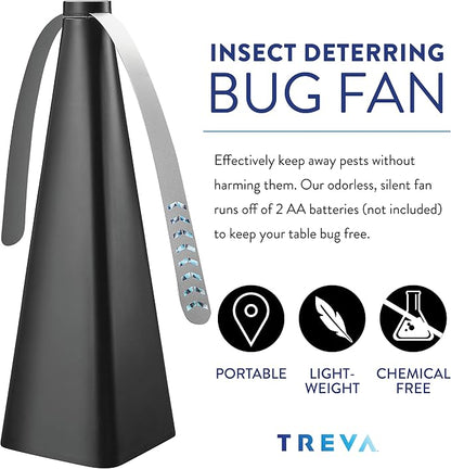 Treva Bug Fan Fly Deterrent with Holographic Blades to Clear Bugs, Mosquitoes, and Flies, Battery Powered Fly Fan 2 Pack | Yes