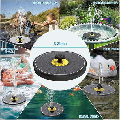 Yzert Solar Bird Bath Fountains,3.5W Glass Panel Solar Fountain Pump for Bird Bath No Battery,Solar Water Fountain Outdoor with 4 Fixed Pipes 7 Nozzles(Black)