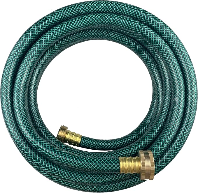 Darnassus PVC Garden Hose 1/2 Inch Green Heavy Duty Water Hose with Solid Brass Fittings,No Leaking, Flexible,for outdoors,Lawns,Patio (20 FT, Green, Brass Fittings)