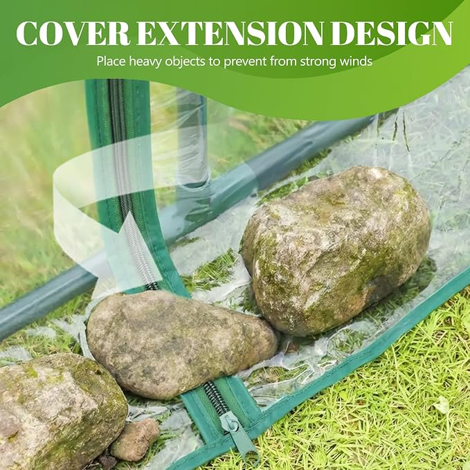 OLIXIS Outdoor Greenhouse, Walk-in Greenhouse with 2 Tier 8 Plant Shelves, Durable PVC Cover, 56"x56"x77" Portable Greenhouses for Outdoor Garden, Patio, Porch, Backyard Green Houses, Clear