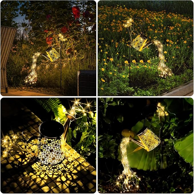 SRNPMIU Solar Watering Can Light, Solar Outdoor Decorative,Garden Decor Lights for Yard, IP65 Waterproof Hanging Lantern Landscape Lights, Garden Gifts for Mom, Grandma Women Birthday