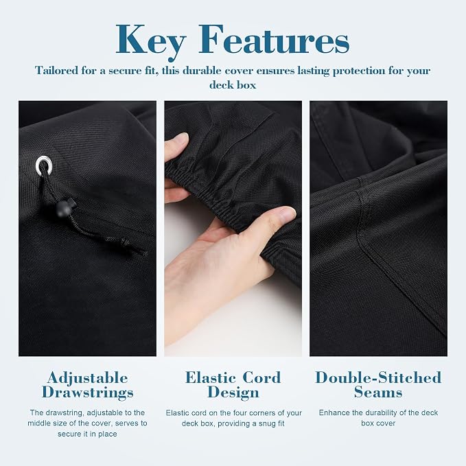 Himal Deck Box Cover, Waterproof 600D Oxford, 52 x 27 x 27 in | Heavy-Duty 600D Fabric, Waterproof Protection, UV Resistant, Outdoor Storage Cover, Waterproof Outdoor Furniture Covers