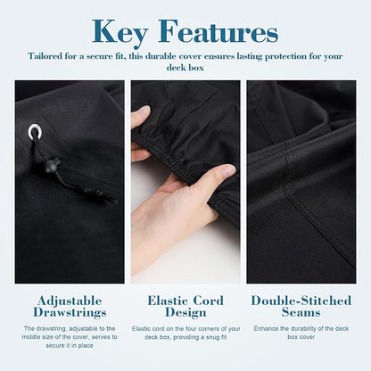 Himal Deck Box Cover, Waterproof 600D Oxford, 52 x 27 x 27 in | Heavy-Duty 600D Fabric, Waterproof Protection, UV Resistant, Outdoor Storage Cover, Waterproof Outdoor Furniture Covers