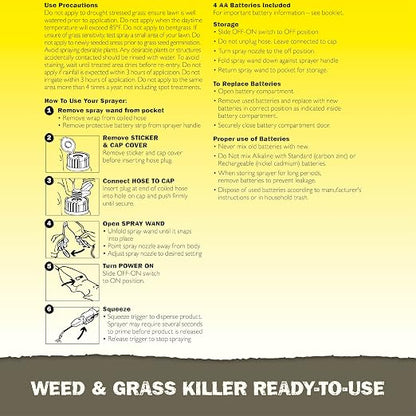 Neudorff Weed and Grass Killer, See Results in 1 Hour: Kills Weeds – Roots and All, Fast Acting Brush and Vine Killer with Non-staining Formula; Rainfast in 3 Hours Ready-to-Use Spray (1 Gallon)