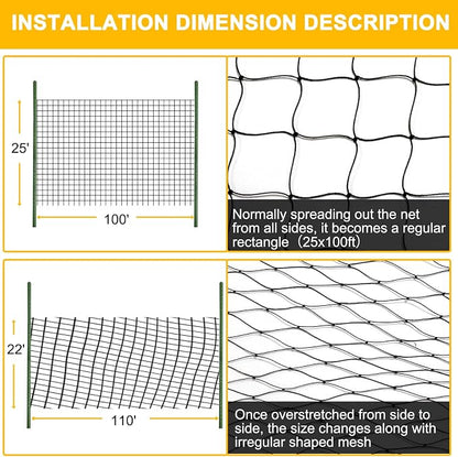 BSTPCOO Bird Nets 25'x100' with 1" Mesh Nylon Poultry Netting Heavy Duty Aviary Net Chicken Coop Netting, Garden Netting Deer Fence for Fruit Tree Trellis Net