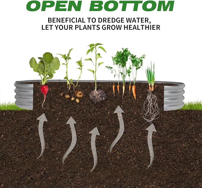 Raised Garden Bed, Metal Planter Box, Raised Planter, Outdoor Planting, 2 PCS of 4x2x1 ft, Silver