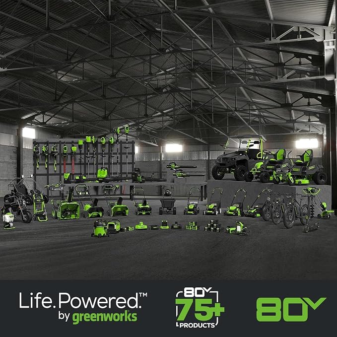 Greenworks 80V (700 CFM) Brushless Cordless Leaf Blower, (2) 2.5Ah Batteries and 45 Minute Rapid Charger