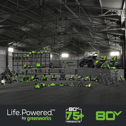Greenworks 80V (700 CFM) Brushless Cordless Leaf Blower, (2) 2.5Ah Batteries and 45 Minute Rapid Charger