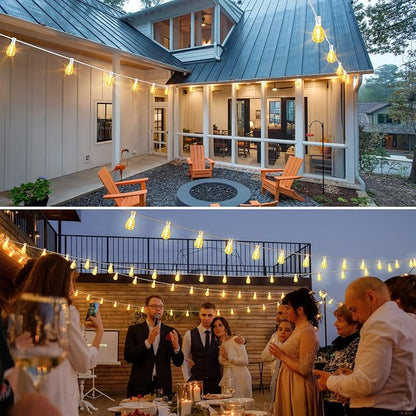 Larkvue 75FT LED Outdoor String Lights S11 Dimmable Patio Light, with 22+2 Waterproof Shatterproof Edison 2700K Bulbs for Porch Garden Wedding, White