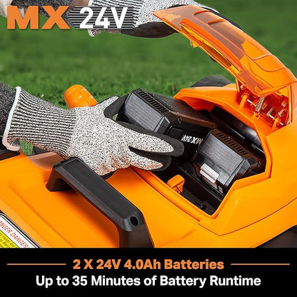 LawnMaster CLMF4815E 48V MAX 15-inch Brushless Cordless Lawn Mower with 2X24V MAX 4.0Ah Battery and a Dual Charger