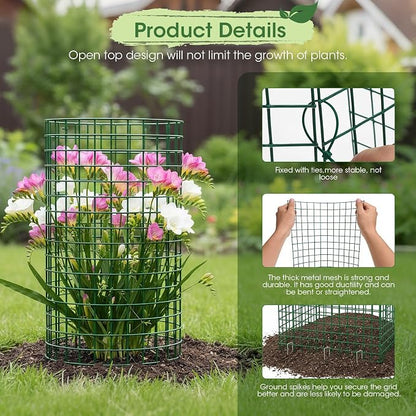 18PCS Plant Protectors from Animals, 13"x13" Metal Plant Cages for Outdoor Plants, Reusable Plant Covers from Animals, Garden Cloche & Chicken Wire Cloche for Vegetables, Flowers, Seedlings