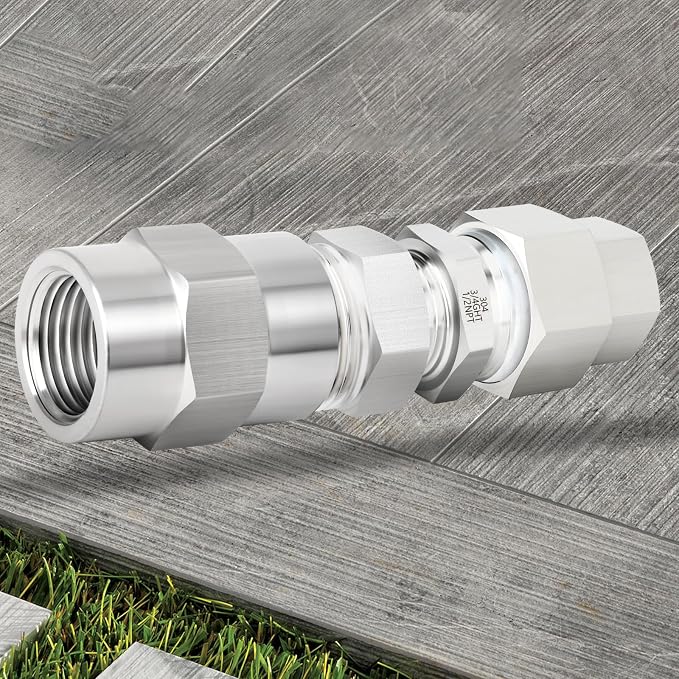 TAISHER 2PCS 304 Stainless Steel Garden Hose Adapter, 3/4" GHT Male x 1/2" NPT Male Garden Hose Connector with Washers