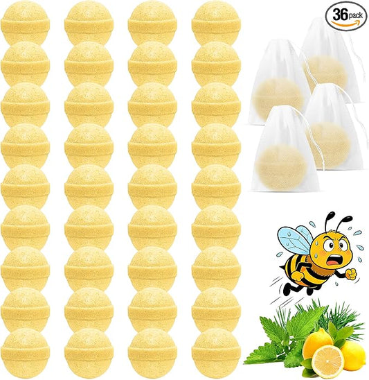 36 Pack Natural Wasp and Bee Deterrent Outdoor, Peppermint Oil Carpenter Bee Deterrent for Yellow Jackets, Hornets, Mud Wasps, for Patio, Garden, Porch, Indoor & Outdoor Use, Pet and Human Friendly