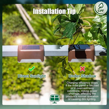 SOLPEX Solar Deck Lights Outdoor 16 Pack, Solar Step Lights Waterproof Led Solar lights for Outdoor Stairs, Step , Fence, Yard, Patio, and Pathway(Warm White)