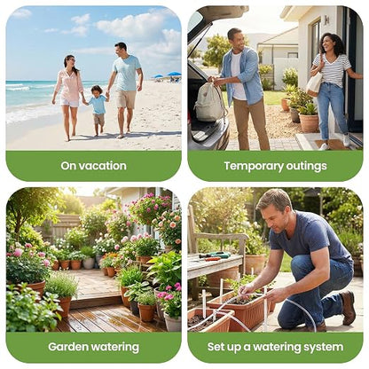 Automatic Drip Irrigation Kit, USB Rechargeable Auto Plant Watering System | Auto Plant Watering System with Timer, Anti-Siphon Valve, DIY Irrigation System for up to 15 Outdoor/Indoor Potted Plants
