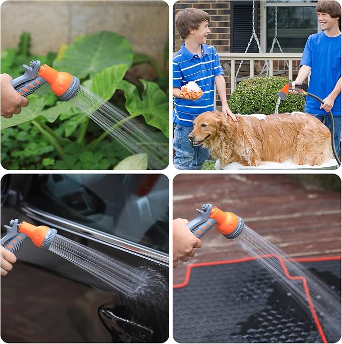 GarveeLife Garden Hose Reel - Water Hose Reel with 72 ft x 1/2 in Retractable Garden Hose, 9 Function Sprayer Nozzle, Effortless Automatic Rewind, 180° Swivel Wall Mount, Hose Reel Wall Mount