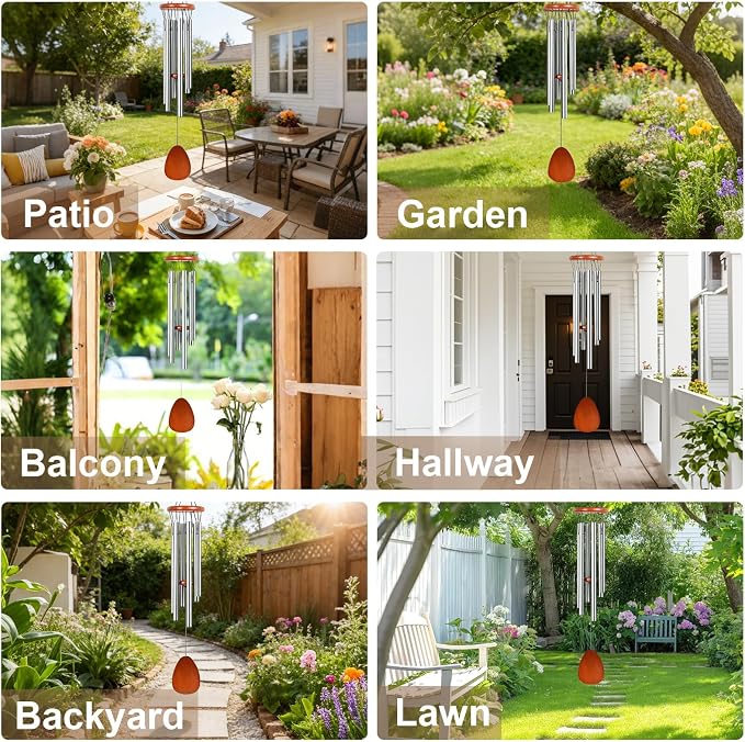 Wind Chimes for Outside, 28'' Small Soothing Melodic Tones Windchimes | Wind Chimes for Outdoor, Garden, Patio Decoration, Memorial Wind Chime Perfect for Mom Women Grandma Neighbors Unisex