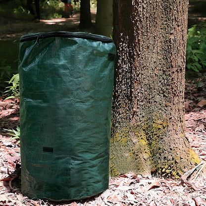 Compost Bin Bags 34 Gallon, Garden Compost Bags Outdoor Reusable,Organic Waste Garden Yard Compost Bag Collapsible Leaf Lawn Bags Gardening Container (Green 1pc)