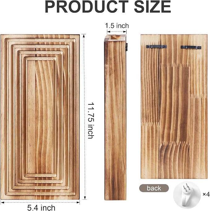 Wooden Wall Planter Vase,2 Pack Hanging Planter for Indoor Fake Plants Modern Boho Farmhouse Wall Art Decor for Home Indoor Kitchen Modern Farmhouse Bathroom Living Room Dining Room(Brown)
