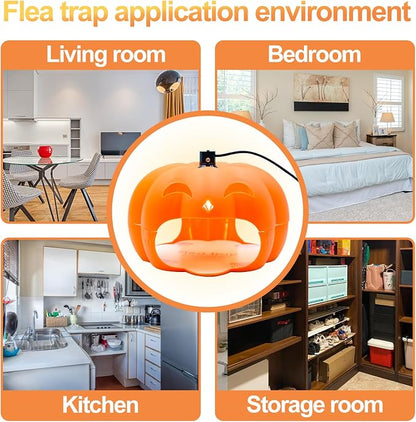 Flea Traps for Inside Your Home with Light, Flea Light Trap for Bug USB Charing Insect Pest Control Traps for Kitchen, Living Room, Balcony and Bedroom