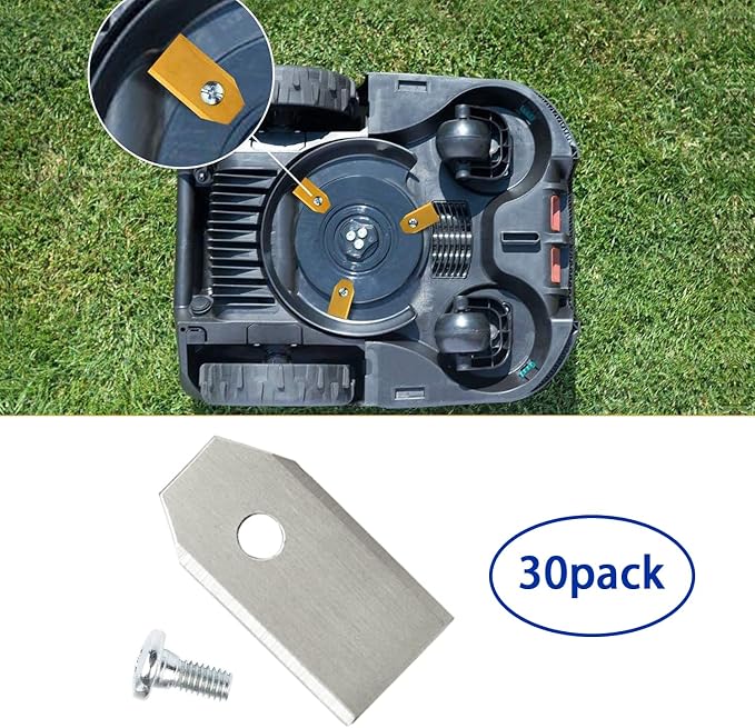 30pack Robotic Lawn Mower Replacement Automower Lawnmower Blades Fit for All Gardena Robotic Automower and Husqvarna Robotic