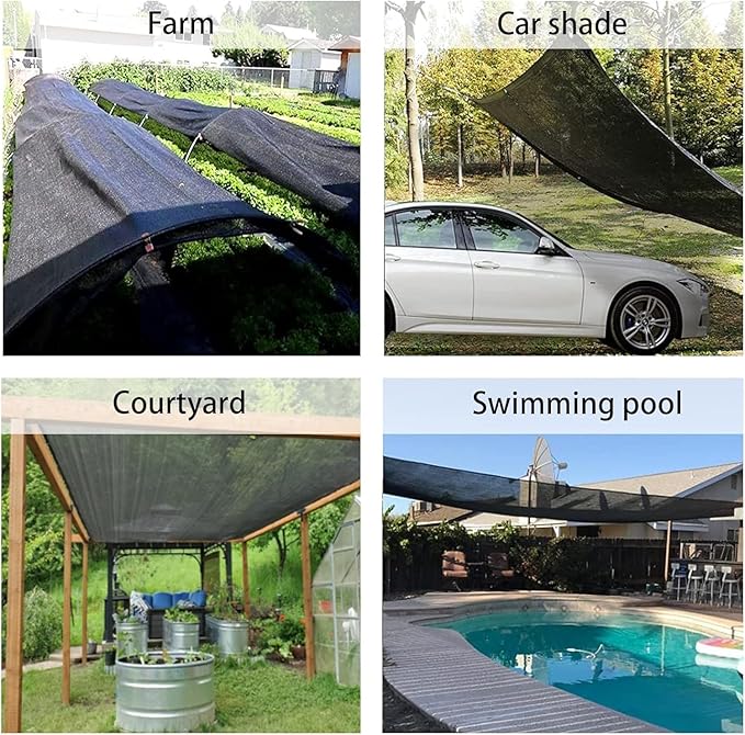 LOVE STORY 20x20FT 55% Black Shade Cloth Sun Shade Net with Grommets Sunblock Net Mesh Tarp for Garden,Plants Cover,Greenhouse and Patio
