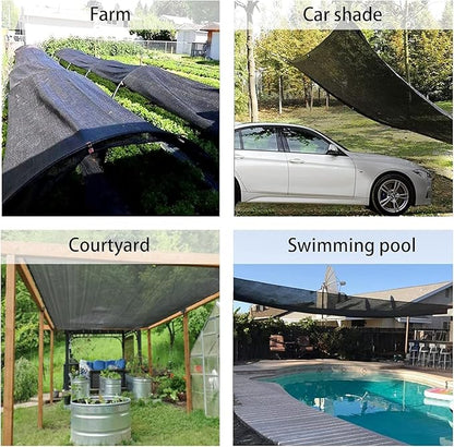 LOVE STORY 20x20FT 55% Black Shade Cloth Sun Shade Net with Grommets Sunblock Net Mesh Tarp for Garden,Plants Cover,Greenhouse and Patio
