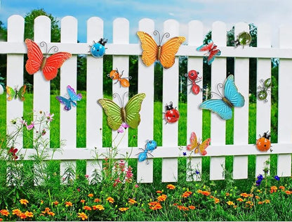 Metal Ant Garden Decor Set of 4 Colorful Outdoor Garden Yard Art Wall Sculptures