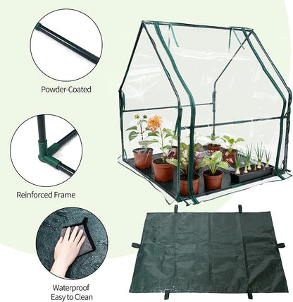 PROWORX Mini Greenhouse 36"x36"x42" Plant Cover Tent Seed Starting Waterproof Floor Mat Small Plant Tent for Use on Patio Balcony Porch & Indoors/Outdoors
